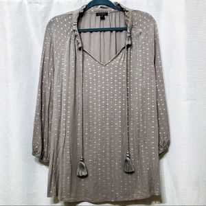 Smocked neckline peasant blouse